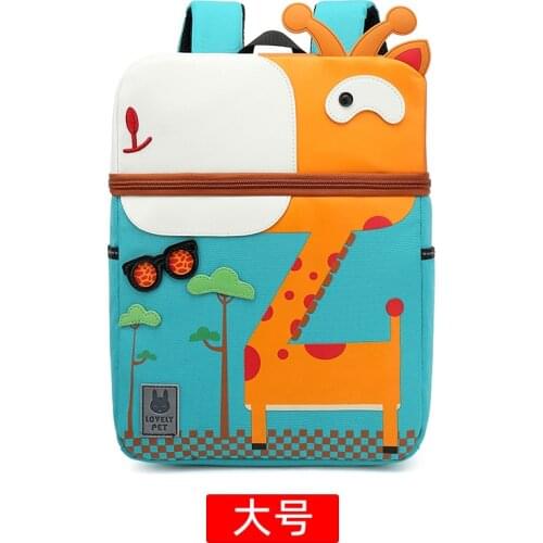 3D Cartoon Animal Kids Dinosaur Giraffe Unicorn Whale Elephant Flamingo Solid Color Backpack Children Pack