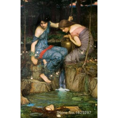 Modern painting on canvas Nymphs Finding the Head of Orpheus John William Waterhouse High quality Hand painted
