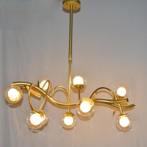 Modern Creative Glass Ball Personality Lighting Living Room Dining Room Bedroom Wrought Iron Tree Branch Magic Bean Chandelier