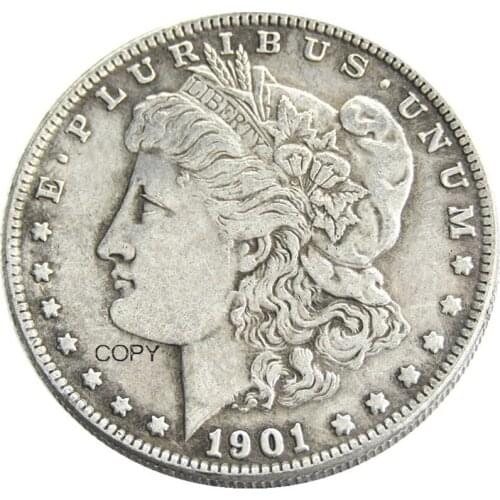 US 1901 Morgan Dollar Copy Coin Silver Plated