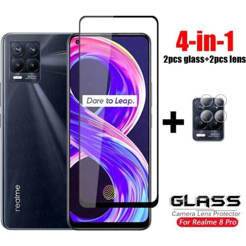Glass on Realme 8 Pro Full Cover Tempered Glass For Oppo Realme 8 Pro HD Full Glue Phone Screen Protector For Realme 8 Pro Glass