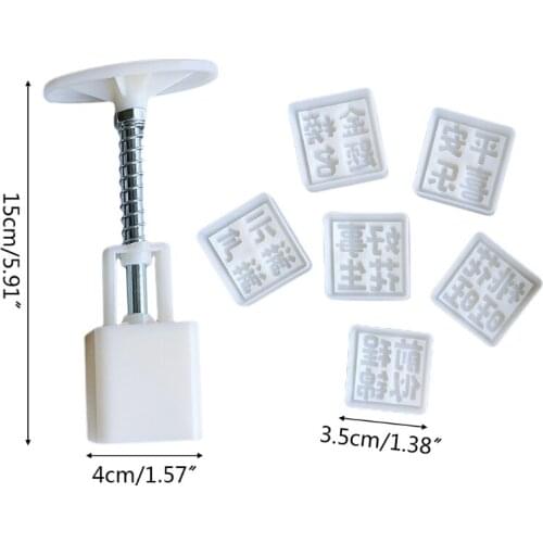 Plastic Mooncake Mold 20g Square Stamp Biscuit Cookie Cutter Mould DIY Fondant Baking Tool Mid-Autumn Festival