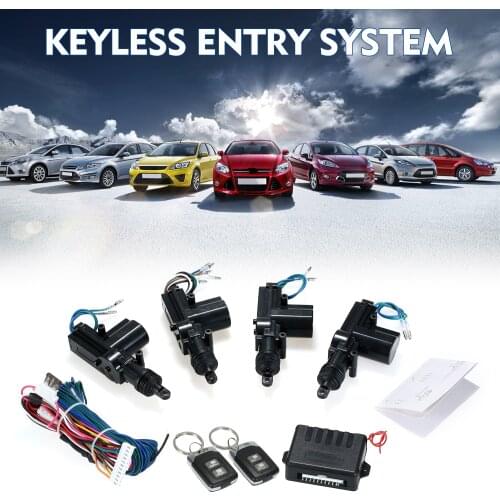 12V Universal Car Remote Central Lock Auto Keyless Entry System with 2 Remote Control 4 Door Lock Actuator Car Alarm System