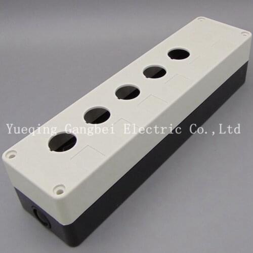 XAL-B5CPushbutton 5 Switch Control Station Protector Box Black & White 5 Holes XALB5C