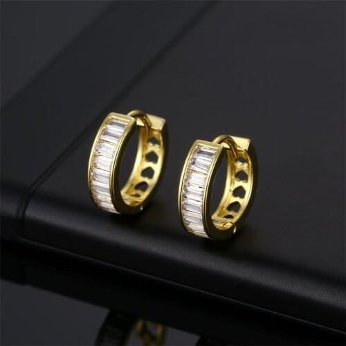 YJGS New Personality Hoop Earrings For Women Fashion Jewelry Copper Inlaid Zircon Gold And Silver Color Earrings Jewelry Gifts