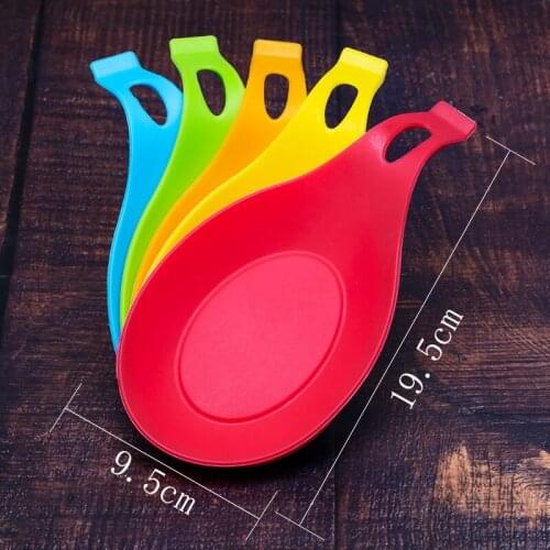 1 Pcs Flexible Silicone Heat Resistant Spoon Fork Mat Rest Utensil Spatula Holder Spoon Pad Tray Holder Kitchen Tool Accessory