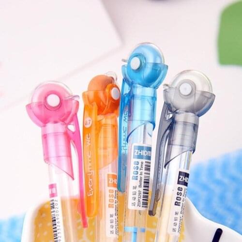 1Pc Mechanical Pencil With Eraser 0.7mm Transparent Pencil Random School Color Supplies For Students Automatic Writing