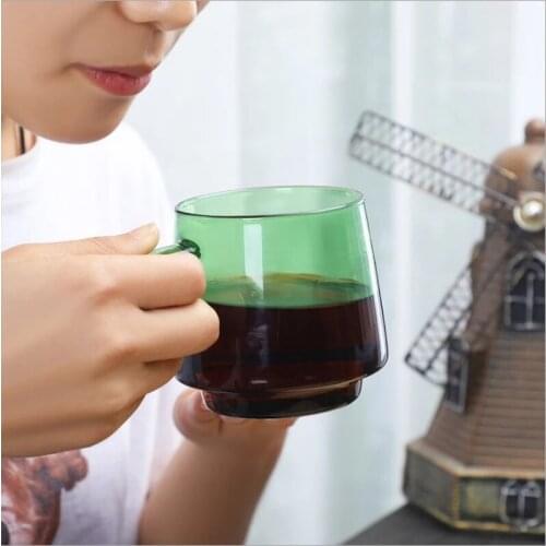 1PC Colorful Coffee Mug High Borosilicate Glass Coffee Cup Tumbler caneca tazas Tea Juice Milk Water Mug Heat Resistant