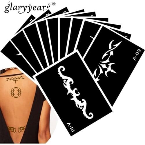 10 Pieces/Set Henna Tattoo Stencil Eyes Pattern Paste Drawing Body Art Tattoo Stencil Sexy Product Waterproof 2019 HN#46