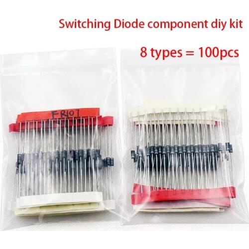 100PCS 1N5399 1N5408 1N4148 1N4007 1N5819 1N5822 FR107 FR207 Switching Diode component diy kit Diode kit original