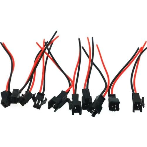 5/10 Pcs JST 2.5 SM 2-Pin Connector plug Female & Male with 24awg 200mm tinned Wire Cable for RC Battery Charger Plane Car Boat