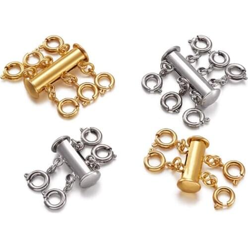 2pcs/lot 2 3 4 5 6 7 rows trand Clasps Lobster Clasp Necklace Magnetic Tube Lock Jewelry Connectors for DIY Necklace Bracelet