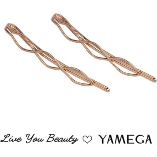 2Pcs/Pair Women Hair Clips Hairpins Gold Metal Barrettes Bobby Pins Hairgrip Headdress Hairclip Hair Accessories Styling Tool