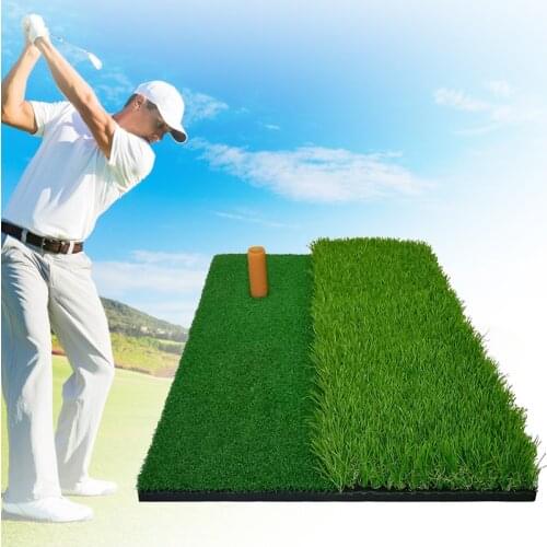 2-in-1 Golfball Mat Training Hitting Swing Pad Practice Grass Artificial Lawn Grass Pad Portable Durable Golf Practice Mat