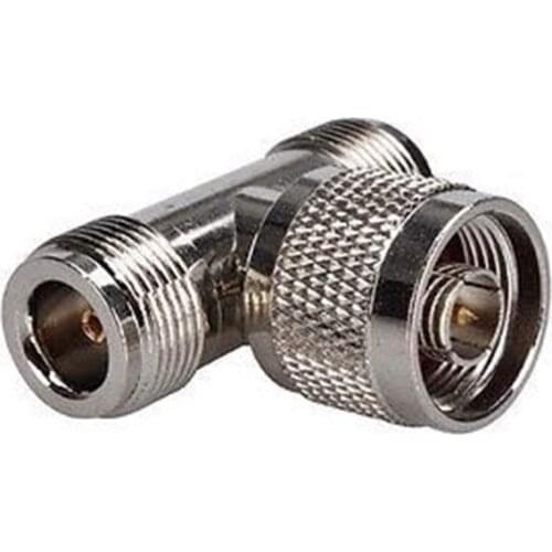 3 Way Connector N Type Adapter One Male To Two Female Plug RF Adapter For Outdoor / Indoor Antenna Signal Repeater