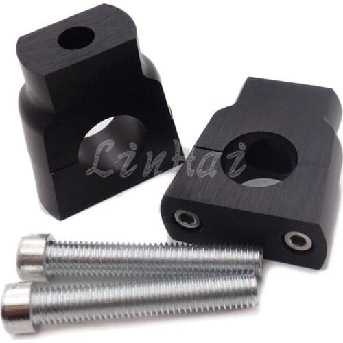7/8" 22mm Black CNC Motorcycle Aluminium Handle Bar Mount Adapter Risers Clamp For ATV