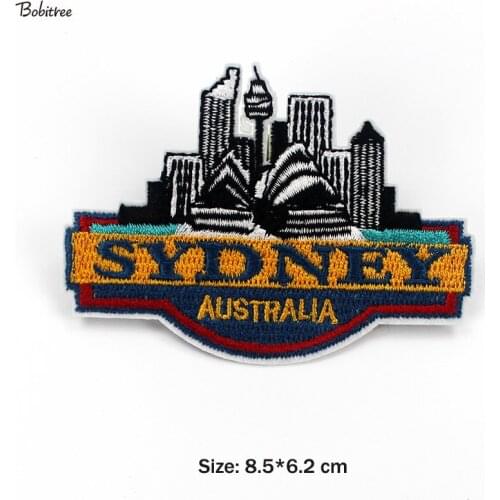 Australia Sydney Theme Patch Iron on Embroidery for Clothes Badges Stickers Applique for Jacket Jeans Cloth Decoration
