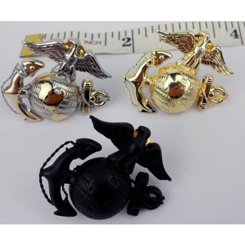 THREE US MARINE CORPS CAP BADGE INSIGNIA USMC CAP BADGE USMC BADGE