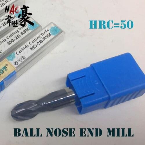 Real hrc50 4 flutes tungsten carbide ball nose end mill milling cutter