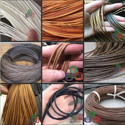 500G 3mm diameter coffee imitation round synthetic rattan weaving raw material plastic rattan for knit and repair chair table