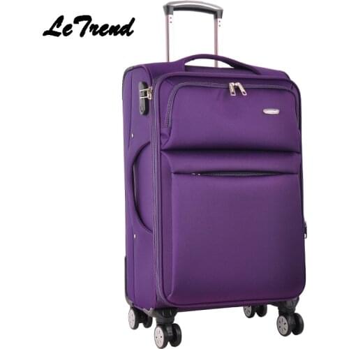 Letrend Men Business Travel Bag Spinner Rolling Luggage Wheel Suitcase 24 inch Oxford Trolley 20 inch Student Carry On Box Women