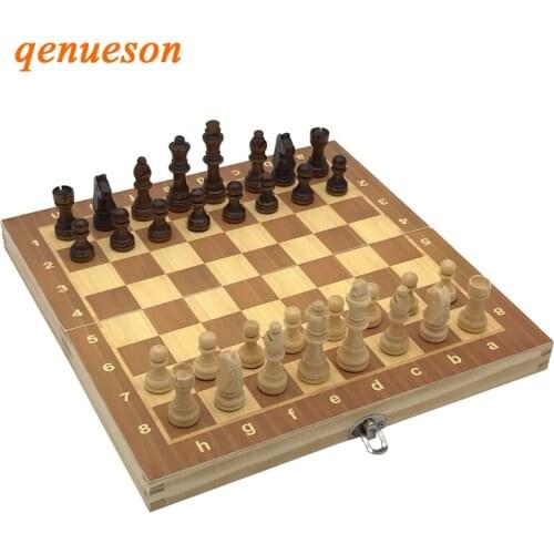 Magnetic High-quality Wooden Chess Set Solid Wood Chessboard Magnetic Pieces New Entertainment Board Game Children Gift qenueson