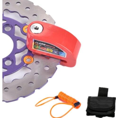 Motorcycle Scooter Security Anti-theft waterproof Wheel Disc Brake Lock Alarm + Reminder Cable & Alarm Lock Bag