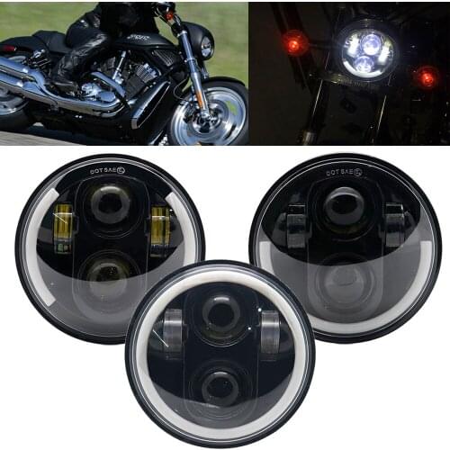5.75" /6.5 inch Motorcycle Round LED beam Universal distance light For Cafe Racer Vintage Motorcycle Headlamp Bulb
