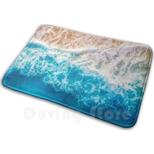 Majestic Sea Soft Non-Slip Mat Rug 1458 Carpet Cushion Marble Sea Ocean Blue Water Abstract Waves Watercolor Pattern Beach