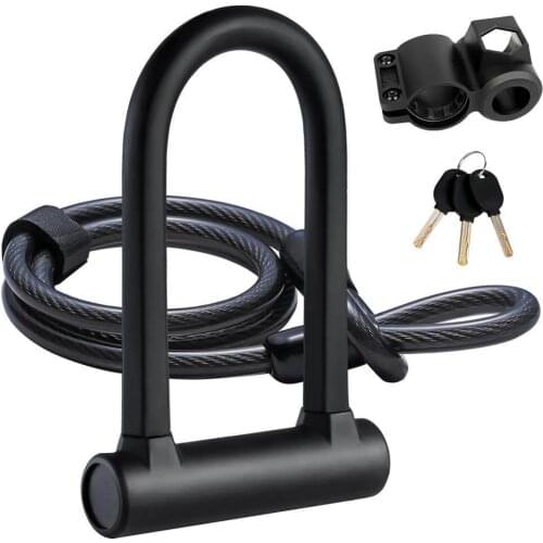 Strong Security U Lock with Steel Cable Bike Lock Combination Anti-theft Bicycle Bike Accessories for MTB,Road,Motorcycle,Chain