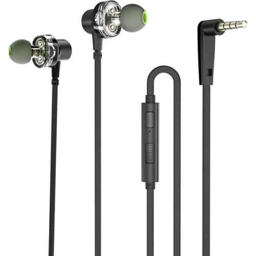 AWEI Z1 In-ear 3.5mm Wired Earphones Dual Driver Durable Headsets Sports Call Music Headphones Bass Stereo Sound Earphones