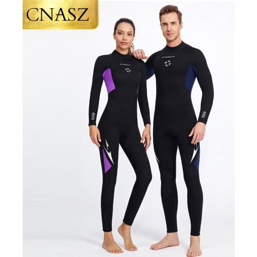 New 3MM Diving Suit Long-Sleeve One-Piece Couple Diving Suits to Keep Warm and Sunscreen Snorkeling Surfing Jellyfish Swimsuit