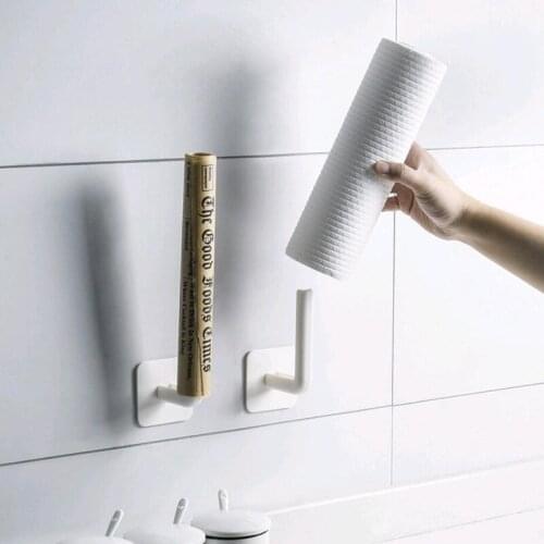 NEW Kitchen Self-adhesive Accessories Under Cabinet Paper Roll Rack Towel Holder Tissue Hanger Storage Rack for Bathroom Toilet