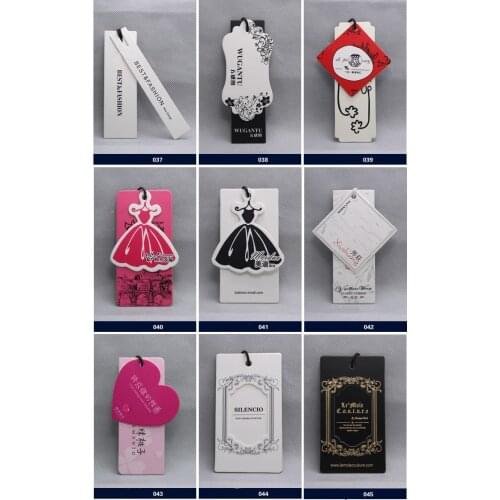 OEM custom logo brand garment clothing printed paper price hang tags for clothing clothes printing swing luggage labels tags D5