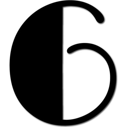 Floating HOUSE NUMBER Broadway 6 Acrylic Large Cool Stylish Modern Gloss Black 3 SIZES