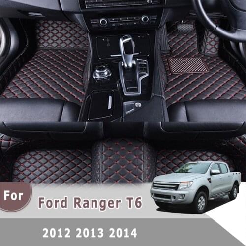 RHD Carpets For Ford Ranger T6 2014 2013 2012 Car Floor Mats Auto Interior Accessories Styling Waterproof Protect Rugs