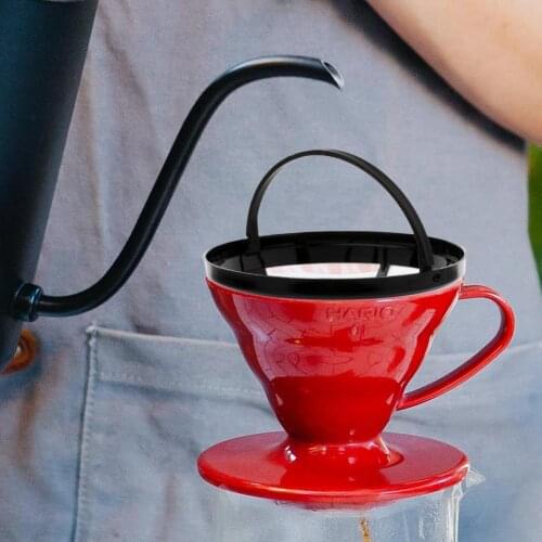 Stainless Steel Nylon Mesh Coffee Filter Dripper Coffee Drip Filter Cup Dripper Strainer Coffee Maker Separate Stand For 1-4 Cup