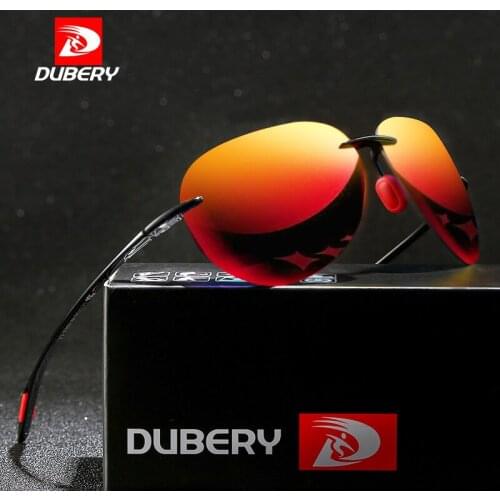 DUBERY Rimless Pilot Polarized Sunglasses Men Brand Designer Super Light Sun Glasses Outdoor Travel Male UV400 Lens Goggles X21