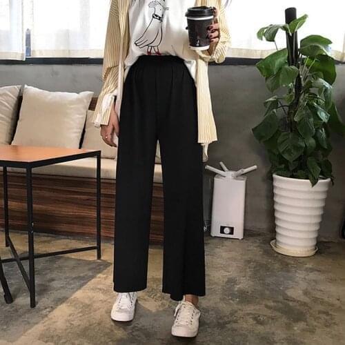 A284-Summer trendy one button skinny pants wide leg pants