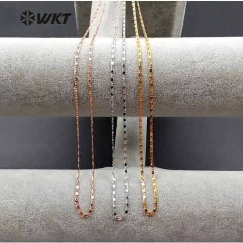 WT-N1039 WKT Fashion Brass Chain Necklace Faceted Necklace With Best Electroplated Necklace Women Jewelry Necklace