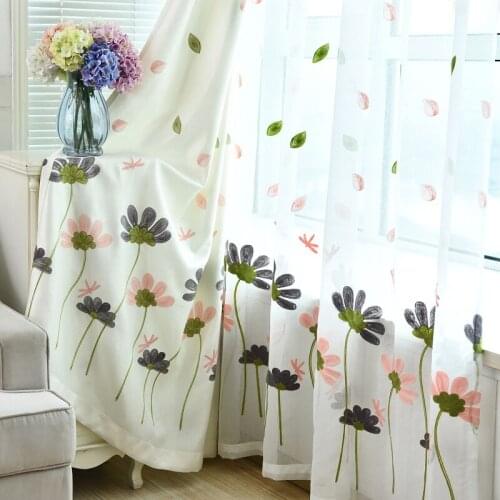 Korean Style Curtains for Living Dining Room Bedroom Idyllic Linen-like Fabric Curtains Tulle Finished Product Customization