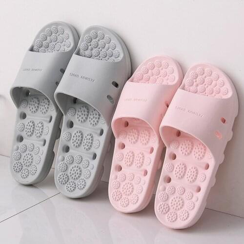 Ladies Slippers Hollow Massage Non-slip Mens Sandals Breathable Wear-resistant Household Bathroom Indoors Couples Slippers