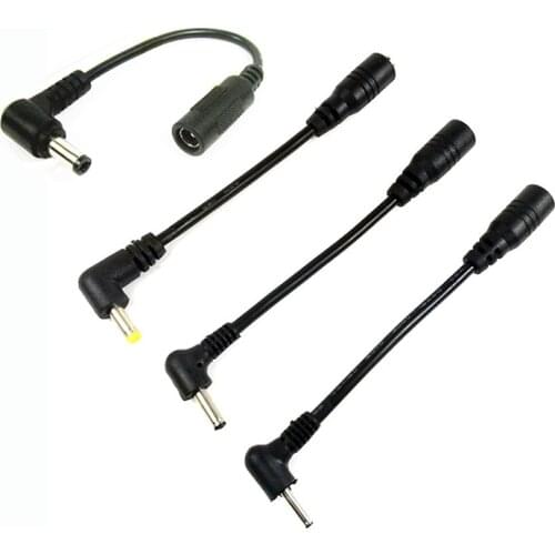 1pcs 3.5*1.35mm 5.5*2.1mm 5.5*2.5mm 4.0*1.7mm 2.5*0.7mm Male to Female Right Angle Male Plug DC Power Cable Adapter Connector