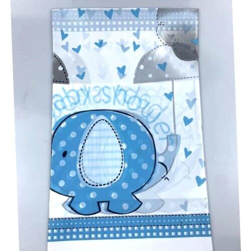 1pcs/lot Blue Elephant Theme Tablecloth Birthday Events Party Decoration Table Cover Boys kids Favors Maps Baby Shower