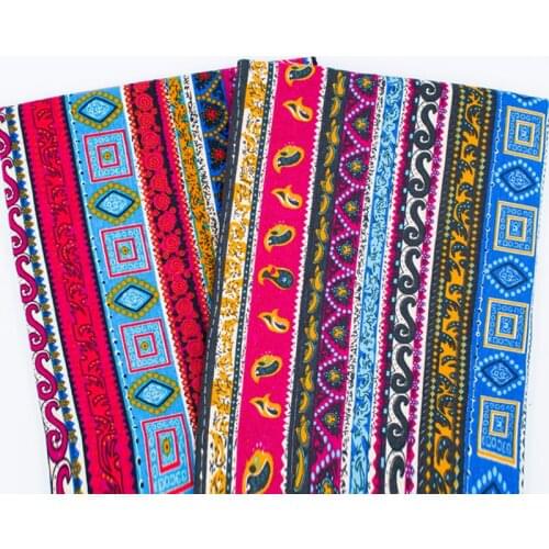 100cm * 147cm / Piece, Retro Bohemian Printed Cotton And Linen Fabric, Table Cloth, Clothing Bag Fabric, DIY Handmade Material