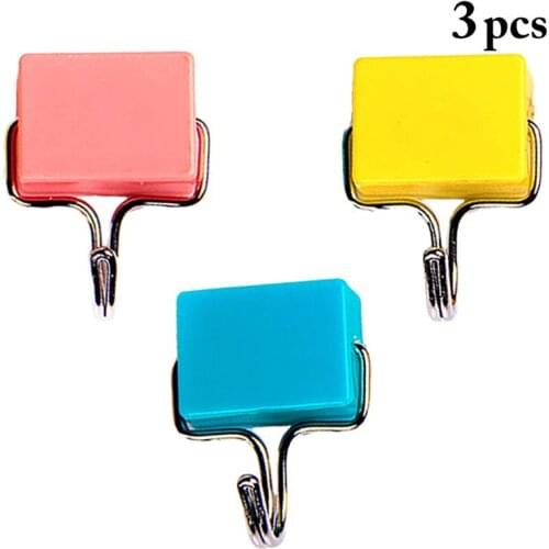 3PCS Coat Hook Assorted No Nail Magnetic Hook Hat Hook for Clothes Keys