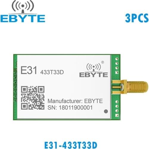 3PCS EBYTE AX5043 433MHz RF Transceiver Module UART 2W 33dBm SMA-K Antenna Industrial Module E31-433T33D 8km Long Range