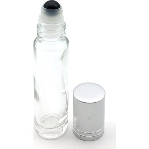 5pcs Natural Gemstone Roller Ball Bottle 10ml Essential Oil Roll On Thick Glass Bottles With Crystal Chips Bottle