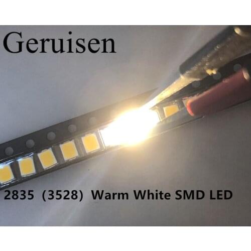 500pcs SMD 2835 Warm White LED Chip 0.5W 3V 150mA 50-55LM Ultra Bright SMT Surface Mount LED Chip DIY Light Emitting Diode Lamp