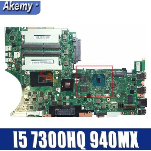 Akemy For Lenovo ThinkPad T470P Laptop Motherboard DT473 NM-B071 CPU I5 7300HQ GPU 940MX 2GB 100% Test Work FRU 01HW895 01HW896